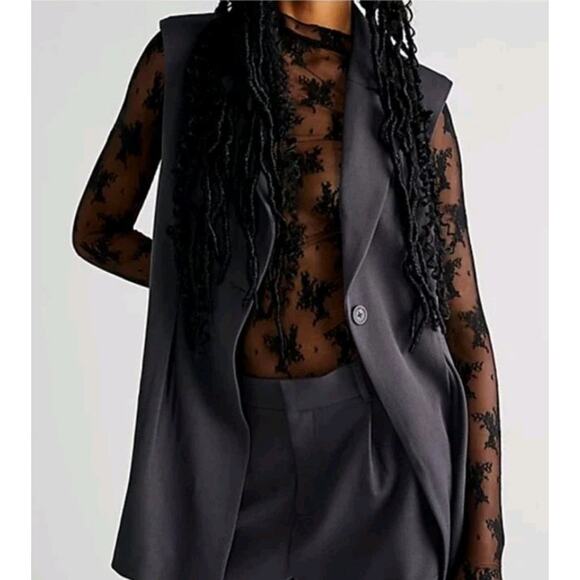 Free People Jackets & Blazers - Free People Suit Shop Blazer Vest Charcoal Gray Size Medium